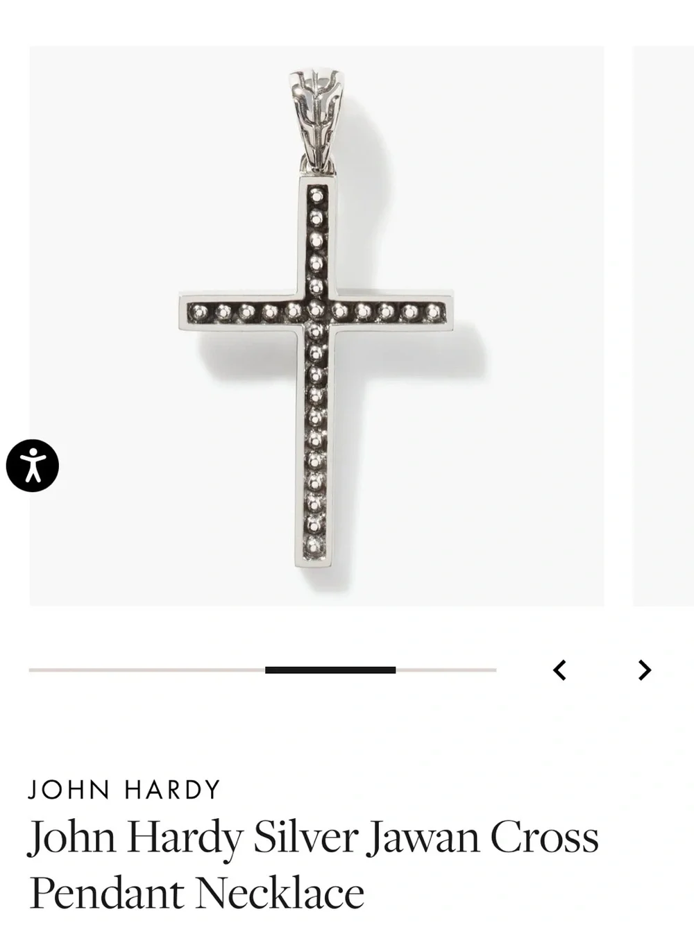 John Hardy Sterling Silver Beaded Cross Pendant Necklace